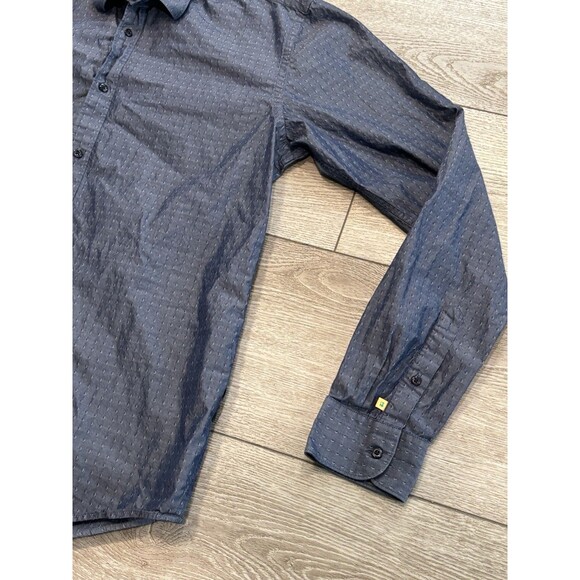 Scotch Soda Amsterdam Shirt Men Large Blue Long Sleeve Button Down Geometric - Picture 2 of 7